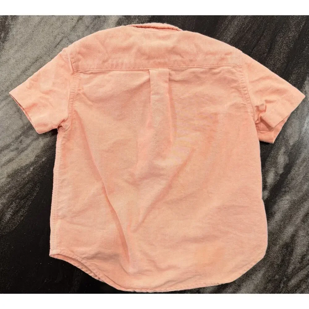 Ralph Lauren Boys Oxford Button Up Shirt Pink Size 4 Pony Logo